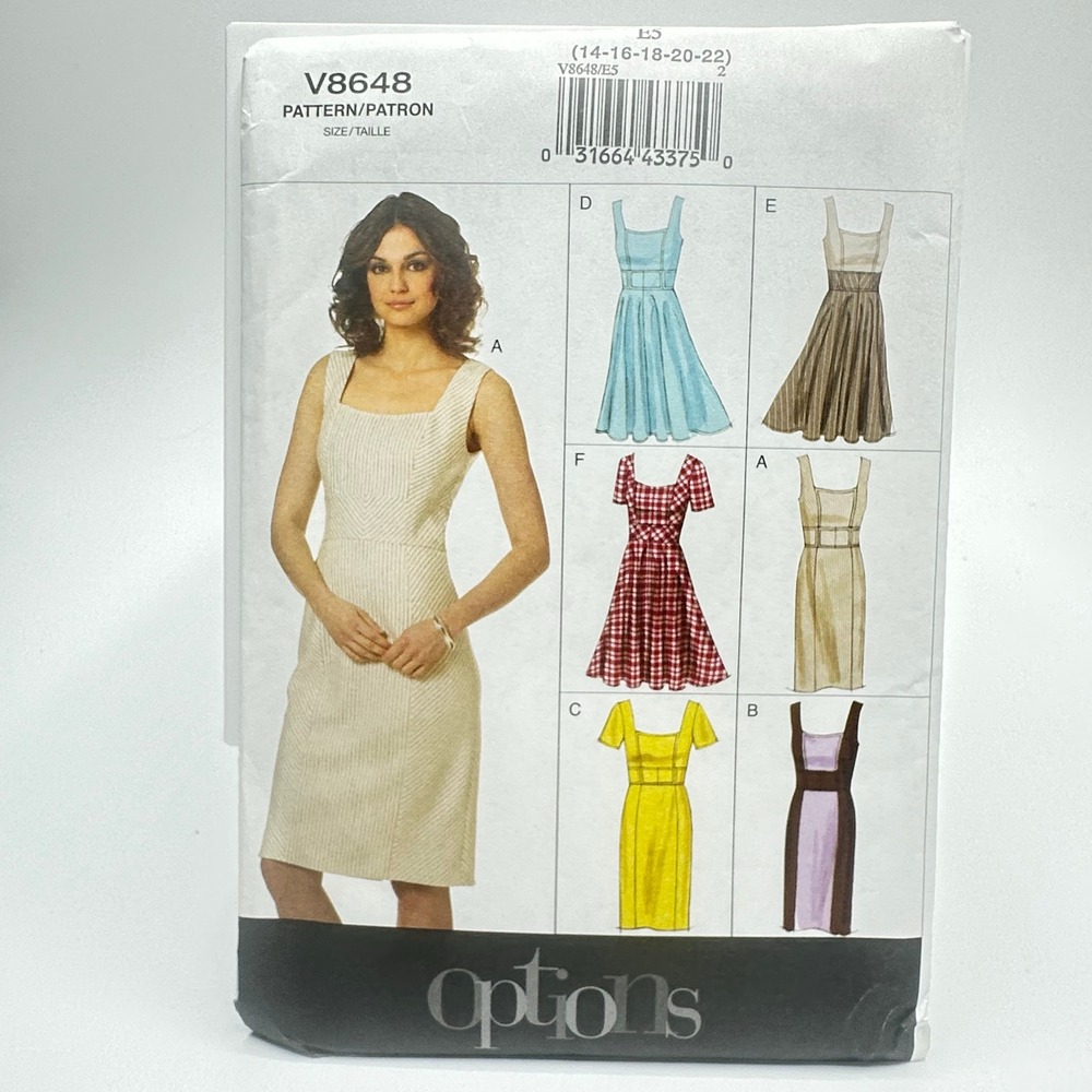 Vogue Patterns V8648 Dress Sewing Pattern Misses 14-22 Uncut Factory Folded